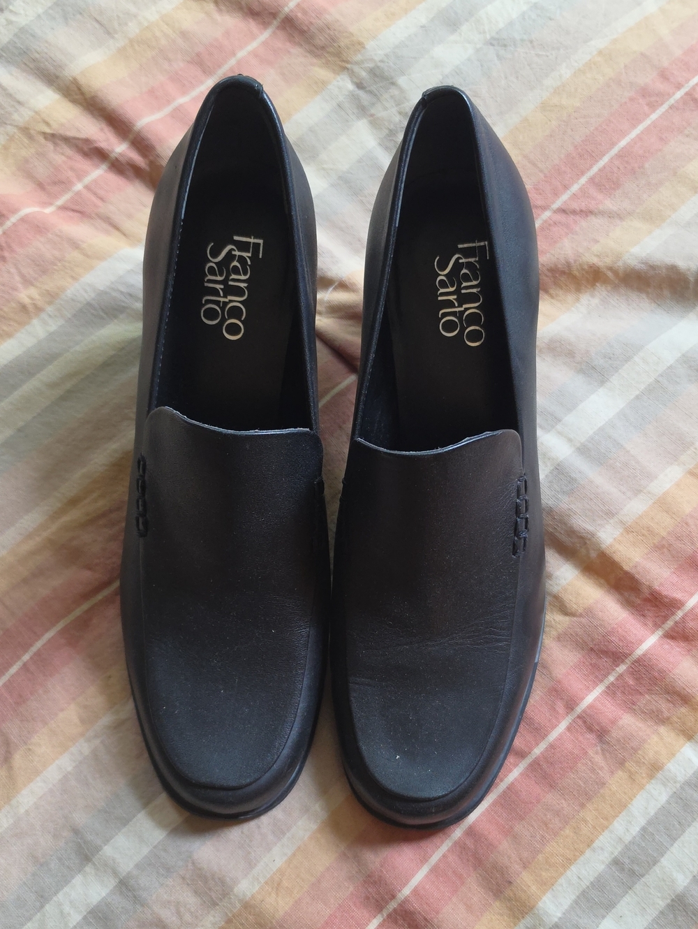 Franco Sarto Black Slip On Loafers